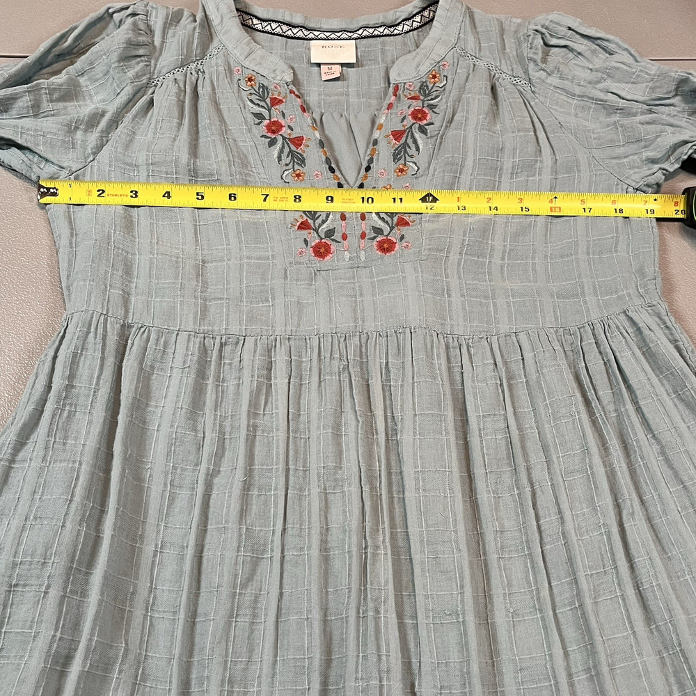 Knox Rose dress embroidered floral neckline Med tiered fairy cottage boho lace - Picture 8 of 13